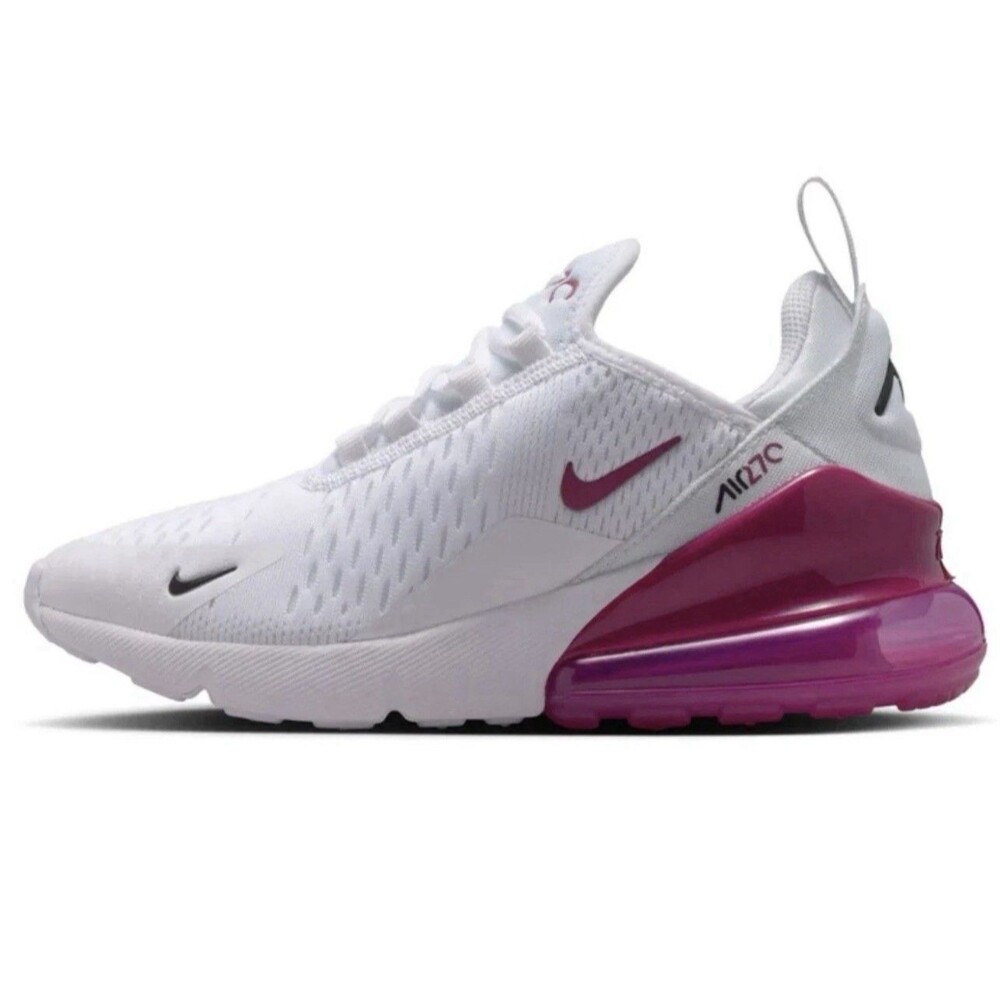 Big Kids Sz 4.5Y Nike Air Max 270 Casual Shoes White/Black/Sweet Beet 943345 124 - Picture 2 of 5